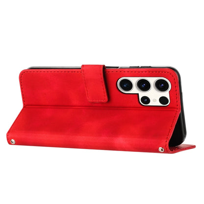 For Samsung Galaxy S25 Ultra 5G Dream Triangle Leather Phone Case with Lanyard(Red) by buy2fix