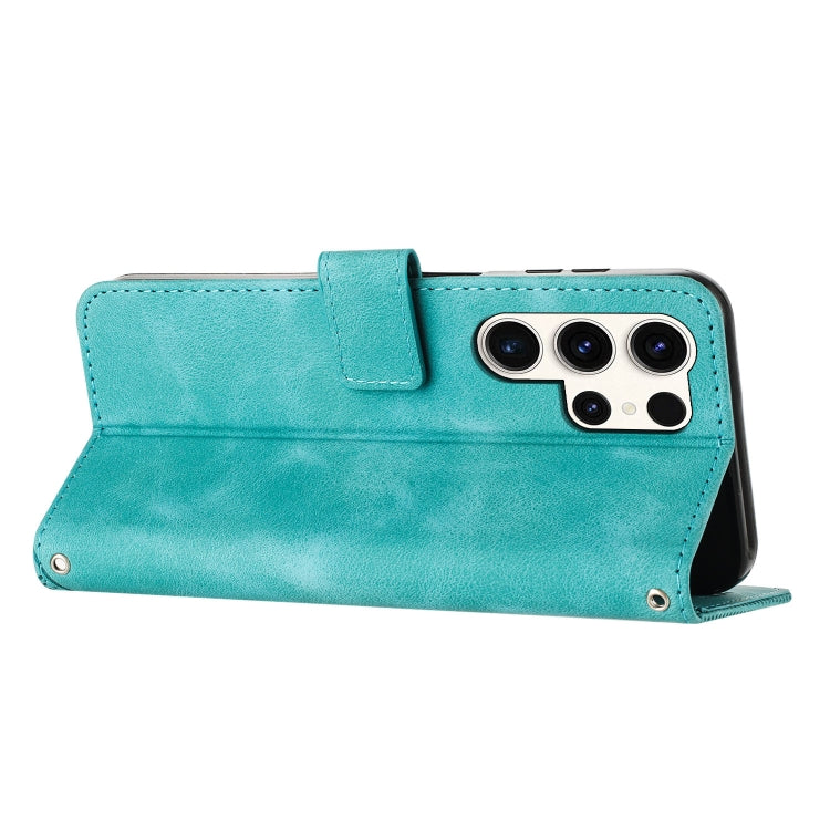 For Samsung Galaxy S25 Ultra 5G Dream Triangle Leather Phone Case with Lanyard(Green) by buy2fix