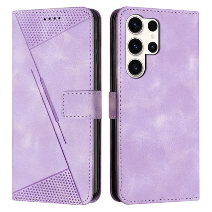 For Samsung Galaxy S25 Ultra 5G Dream Triangle Leather Phone Case with Lanyard(Purple) by buy2fix