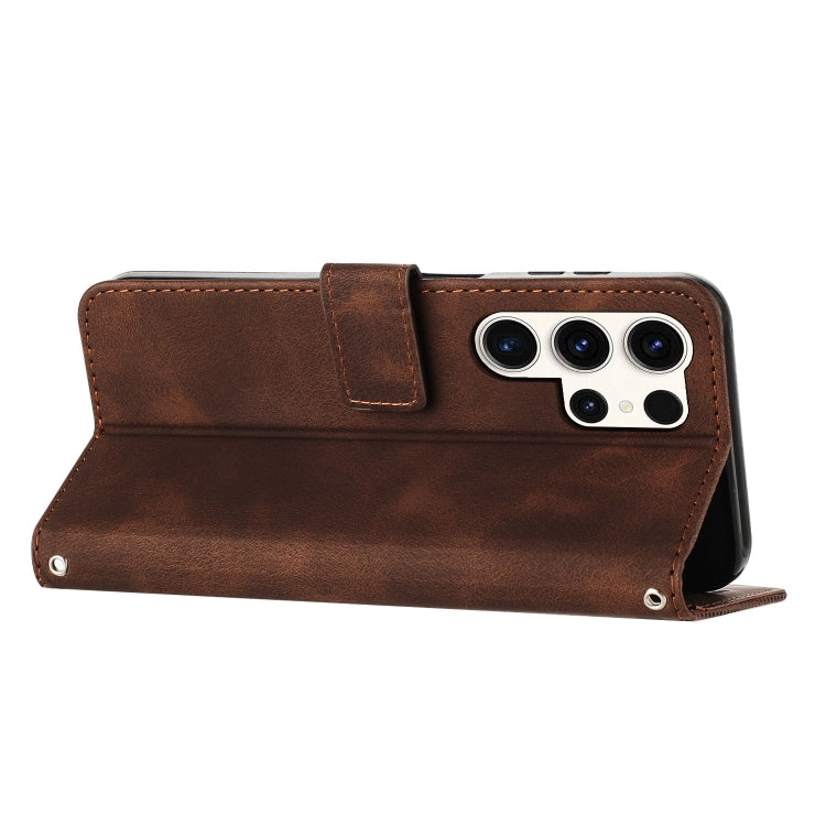 For Samsung Galaxy S25 Ultra 5G Dream Triangle Leather Phone Case with Lanyard(Brown) by buy2fix