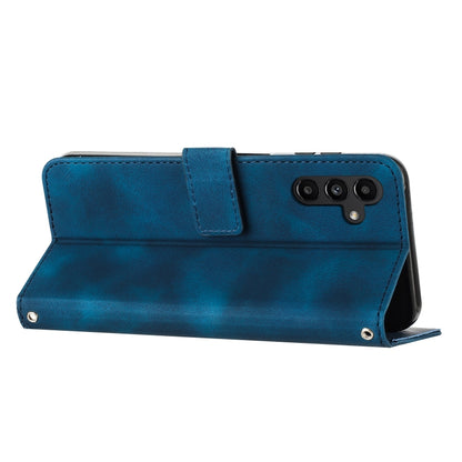 For Samsung Galaxy S25 / S24 5G Dream Triangle Leather Phone Case with Lanyard(Blue) by buy2fix