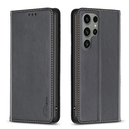 For Samsung Galaxy S25 Ultra 5G Magnetic Leather Phone Case(Black) by buy2fix