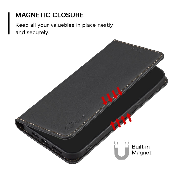 For Samsung Galaxy S25 Ultra 5G Magnetic Leather Phone Case(Black) by buy2fix