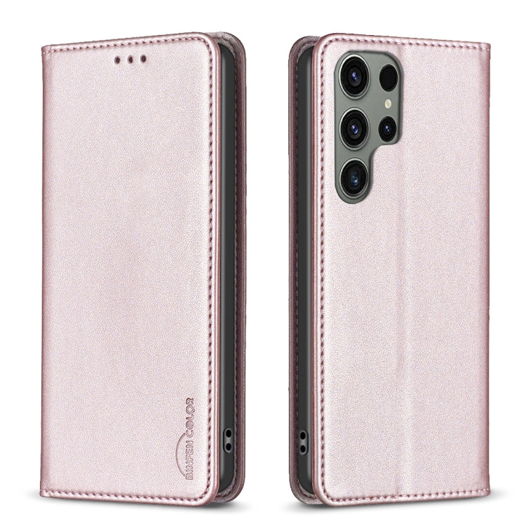 For Samsung Galaxy S25 Ultra 5G Magnetic Leather Phone Case(Gold) by buy2fix