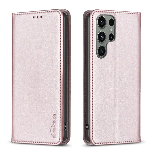 For Samsung Galaxy S25 Ultra 5G Magnetic Leather Phone Case(Gold) by buy2fix