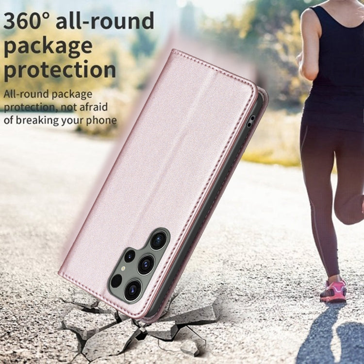 For Samsung Galaxy S25 Ultra 5G Magnetic Leather Phone Case(Gold) by buy2fix