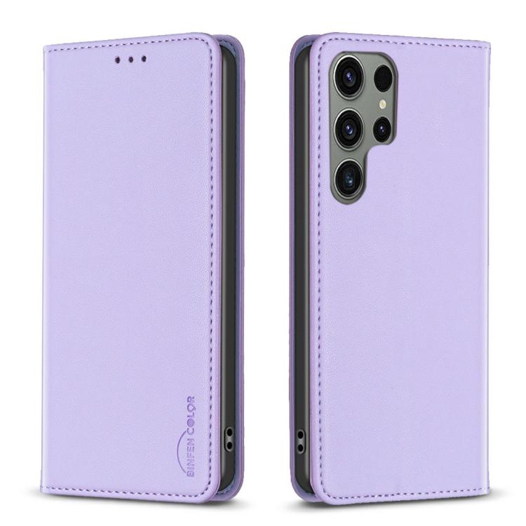 For Samsung Galaxy S25 Ultra 5G Magnetic Leather Phone Case(Purple) by buy2fix