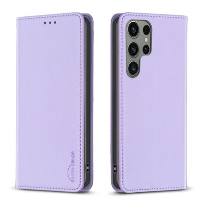 For Samsung Galaxy S25 Ultra 5G Magnetic Leather Phone Case(Purple) by buy2fix