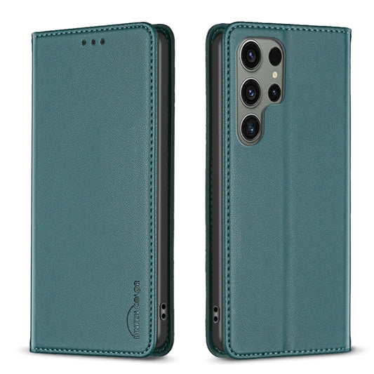 For Samsung Galaxy S25 Ultra 5G Magnetic Leather Phone Case(Green) by buy2fix