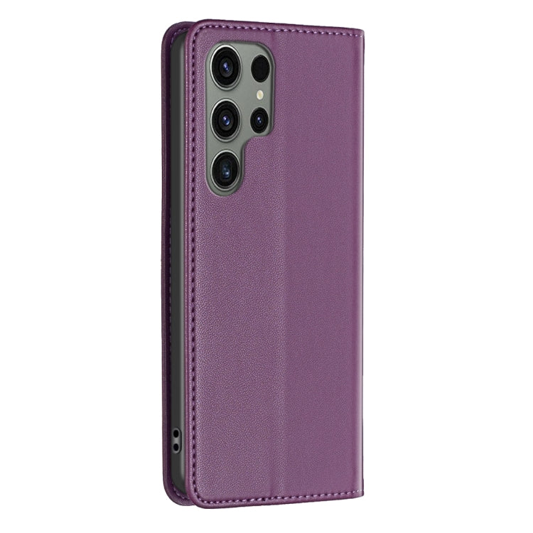 For Samsung Galaxy S25 Ultra 5G Magnetic Leather Phone Case(Dark Purple) by buy2fix