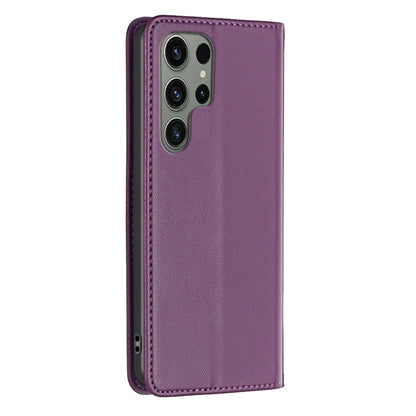 For Samsung Galaxy S25 Ultra 5G Magnetic Leather Phone Case(Dark Purple) by buy2fix