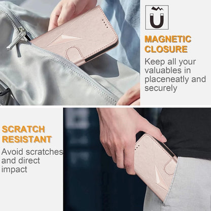 For Tecno Spark Go 2024 Triangle Pattern Buckle Clasp Leather Phone Case(Rose Gold) by buy2fix