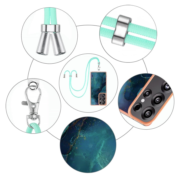 For Samsung Galaxy S25 Ultra 5G Electroplating Marble Dual-side IMD Phone Case with Lanyard(Green 017) by buy2fix