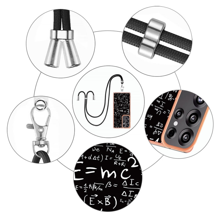 For Samsung Galaxy S25 Ultra 5G Electroplating Dual-side IMD Phone Case with Lanyard(Equation) by buy2fix