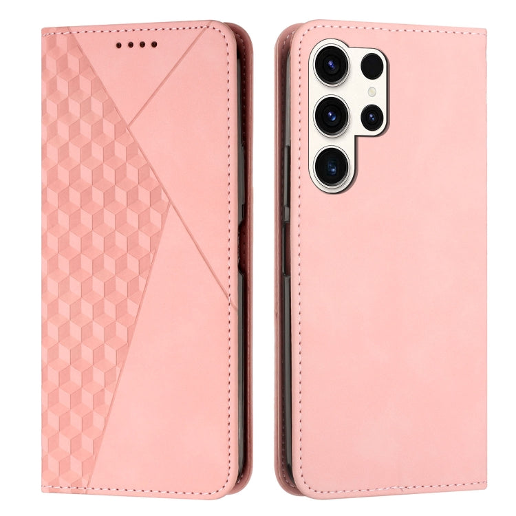 For Samsung Galaxy S25 Ultra 5G Diamond Splicing Skin Feel Magnetic Leather Phone Case(Rose Gold) by buy2fix