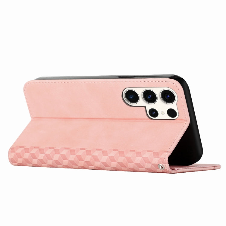 For Samsung Galaxy S25 Ultra 5G Diamond Splicing Skin Feel Magnetic Leather Phone Case(Rose Gold) by buy2fix
