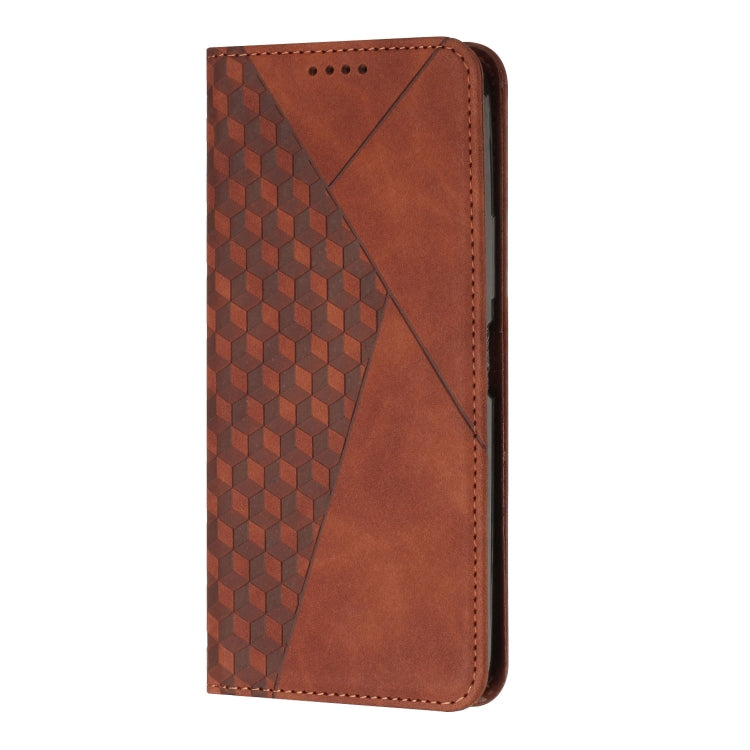 For Samsung Galaxy S25 / S24 5G Diamond Splicing Skin Feel Magnetic Leather Phone Case(Brown) by buy2fix