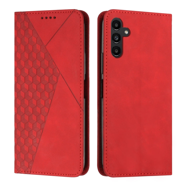 For Samsung Galaxy S25 / S24 5G Diamond Splicing Skin Feel Magnetic Leather Phone Case(Red) by buy2fix