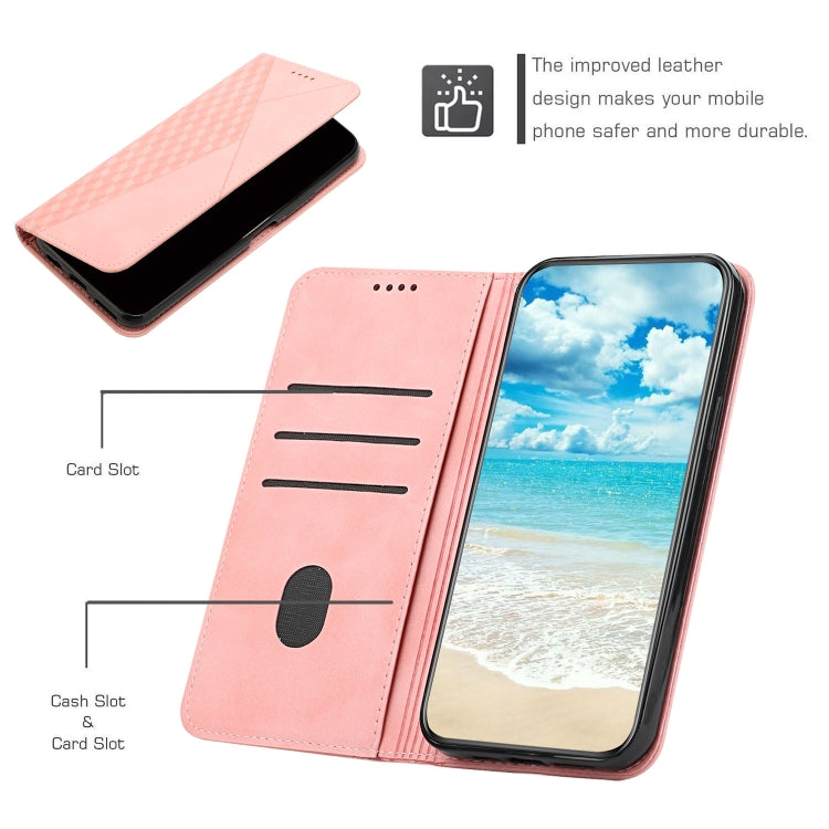 For Samsung Galaxy S25+ / S24+ 5G Diamond Splicing Skin Feel Magnetic Leather Phone Case(Rose Gold) by buy2fix