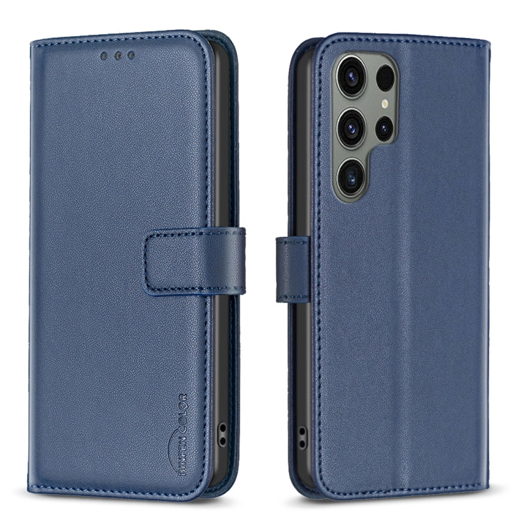For Samsung Galaxy S25 Ultra 5G Magnetic Buckle Leather Phone Case(Blue) by buy2fix
