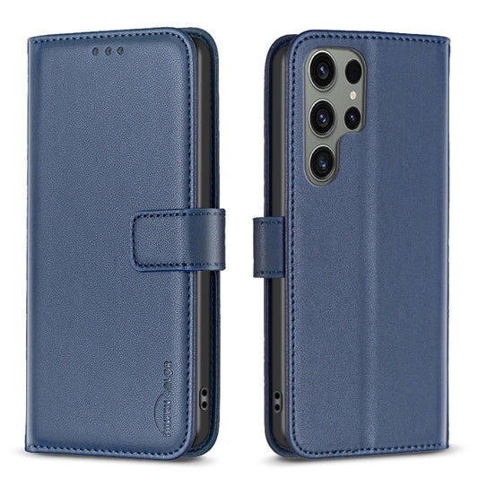 For Samsung Galaxy S25 Ultra 5G Magnetic Buckle Leather Phone Case(Blue) by buy2fix