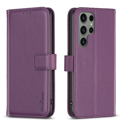 For Samsung Galaxy S25 Ultra 5G Magnetic Buckle Leather Phone Case(Dark Purple) by buy2fix