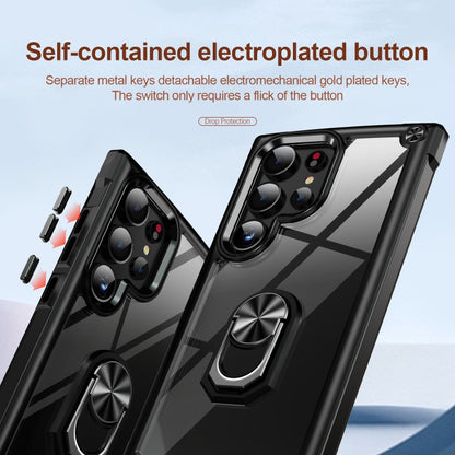 For Samsung Galaxy S25 Ultra 5G TPU + PC Lens Protection Phone Case with Ring Holder(Black) by buy2fix