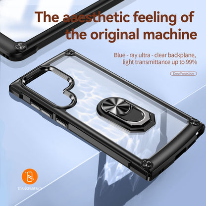 For Samsung Galaxy S25 Ultra 5G TPU + PC Lens Protection Phone Case with Ring Holder(Black) by buy2fix
