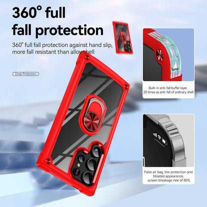 For Samsung Galaxy S25 Ultra 5G TPU + PC Lens Protection Phone Case with Ring Holder(Red) by buy2fix