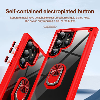 For Samsung Galaxy S25 Ultra 5G TPU + PC Lens Protection Phone Case with Ring Holder(Red) by buy2fix