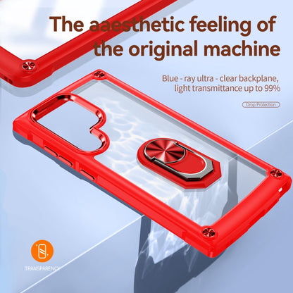 For Samsung Galaxy S25 Ultra 5G TPU + PC Lens Protection Phone Case with Ring Holder(Red) by buy2fix