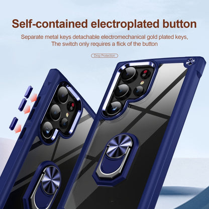 For Samsung Galaxy S25 Ultra 5G TPU + PC Lens Protection Phone Case with Ring Holder(Blue) by buy2fix