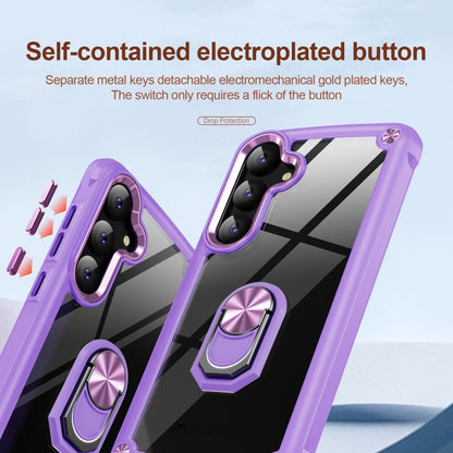 For Samsung Galaxy S25+ 5G TPU + PC Lens Protection Phone Case with Ring Holder(Purple) by buy2fix