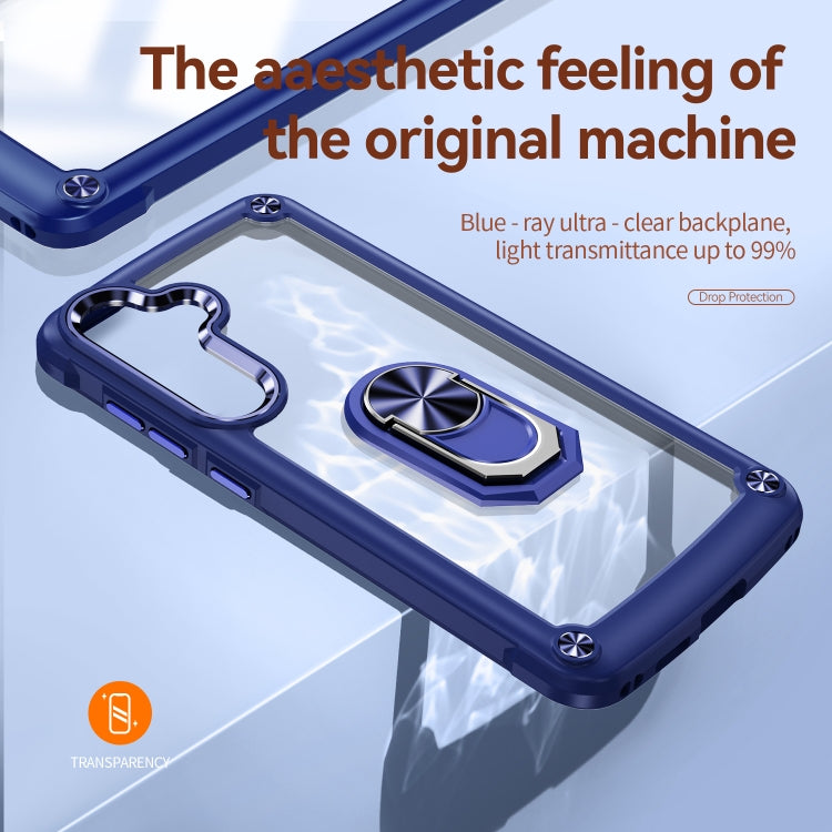 For Samsung Galaxy S25 5G TPU + PC Lens Protection Phone Case with Ring Holder(Blue) by buy2fix