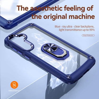 For Samsung Galaxy S25 5G TPU + PC Lens Protection Phone Case with Ring Holder(Blue) by buy2fix