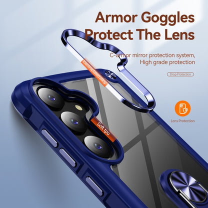For Samsung Galaxy S25 5G TPU + PC Lens Protection Phone Case with Ring Holder(Blue) by buy2fix