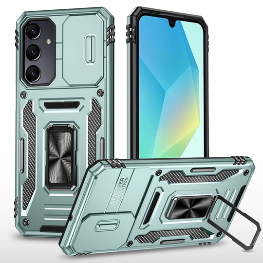 For Samsung Galaxy A16 4G / 5G Armor PC Hybrid TPU Camera Shield Phone Case(Alpine Green)