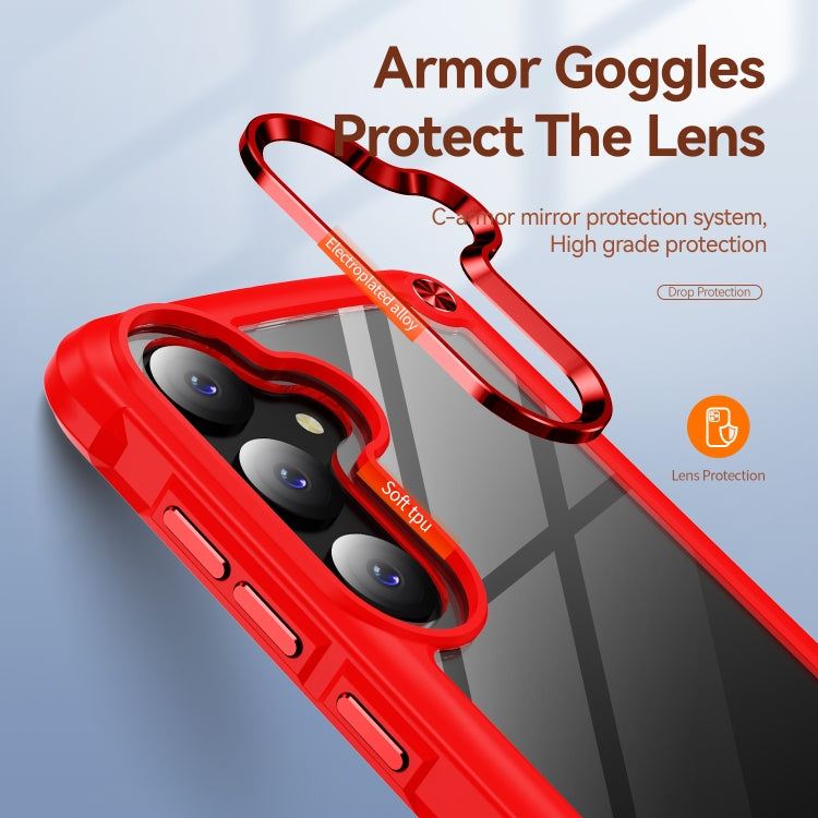For Samsung Galaxy S25 5G TPU + PC Lens Protection Phone Case(Red) by buy2fix