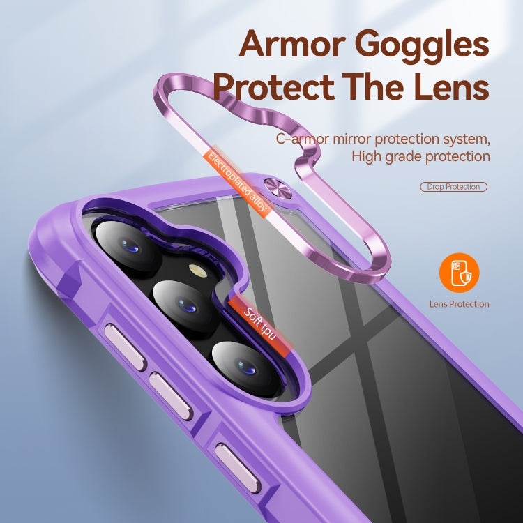 For Samsung Galaxy S25+ 5G TPU + PC Lens Protection Phone Case(Purple) by buy2fix