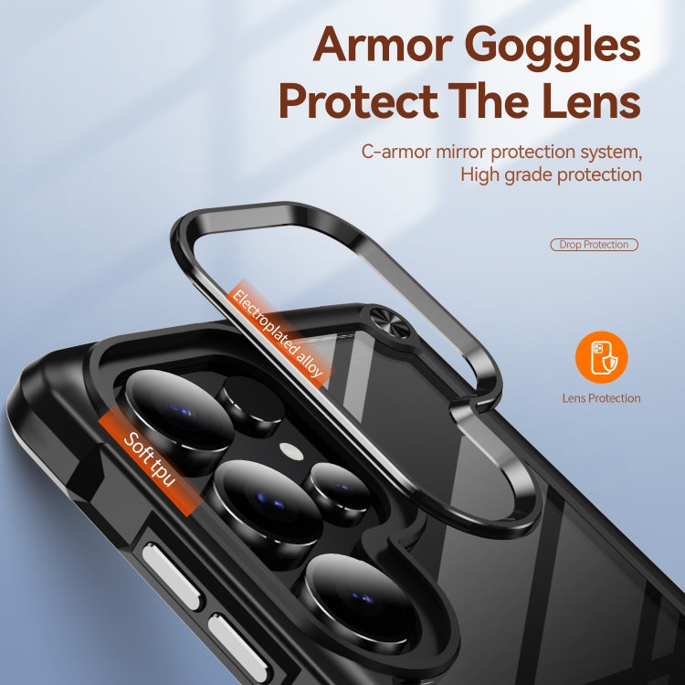 For Samsung Galaxy S25 Ultra 5G TPU + PC Lens Protection Phone Case(Black) by buy2fix