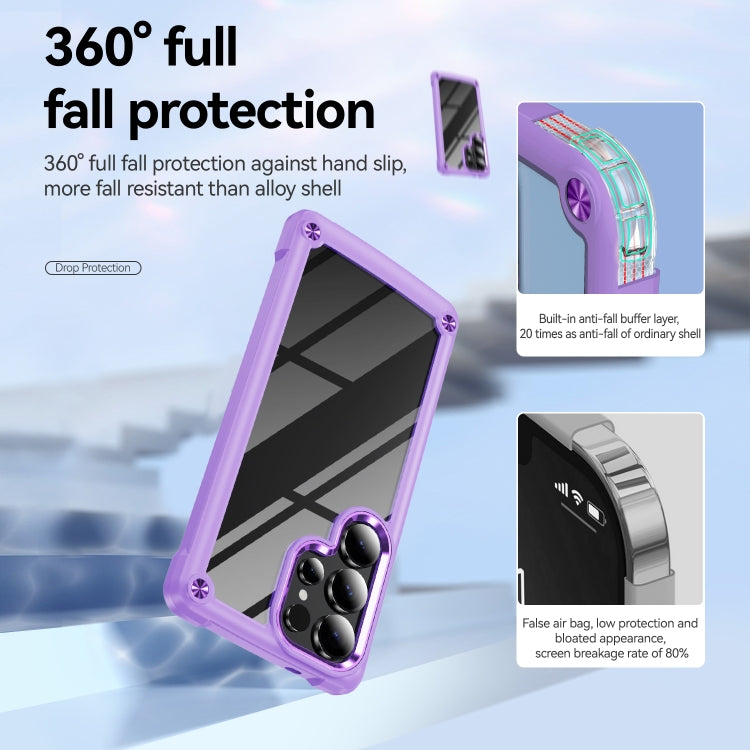 For Samsung Galaxy S25 Ultra 5G TPU + PC Lens Protection Phone Case(Purple) by buy2fix