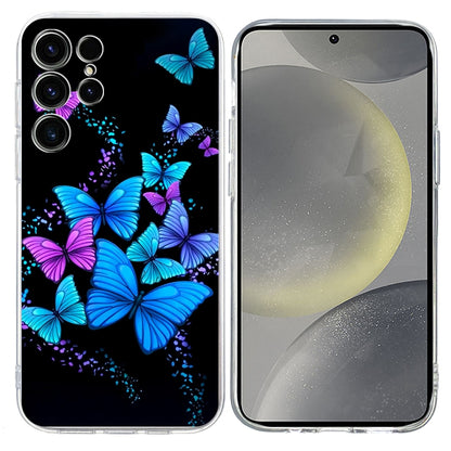 For Samsung Galaxy S25 Ultra 5G Colorful Painting Pattern TPU Phone Case(Color Butterflies) by buy2fix