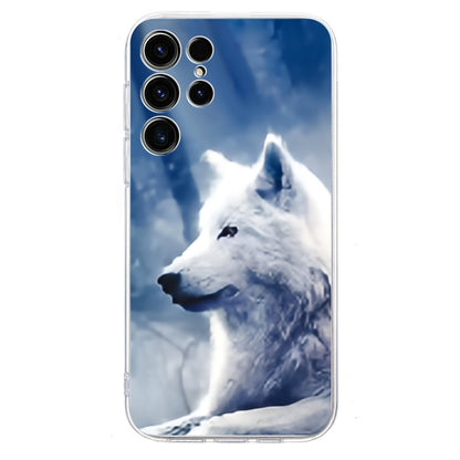 For Samsung Galaxy S25 Ultra 5G Colorful Painting Pattern TPU Phone Case(White Wolf) by buy2fix