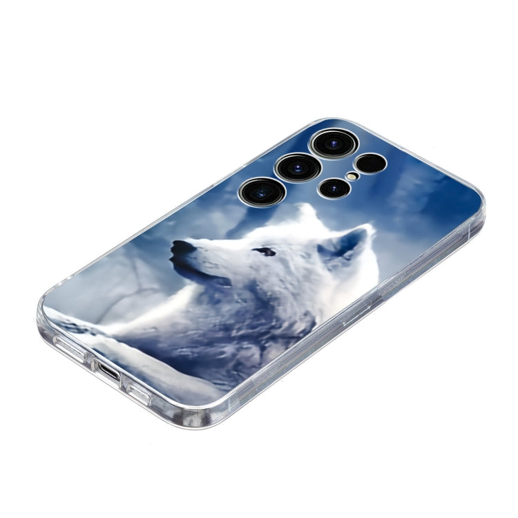 For Samsung Galaxy S25 Ultra 5G Colorful Painting Pattern TPU Phone Case(White Wolf) by buy2fix