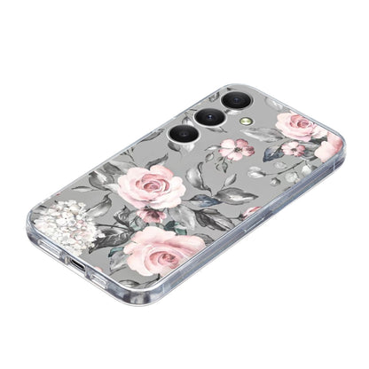 For Samsung Galaxy S25+ 5G Colorful Painting Pattern TPU Phone Case(Flowers On Grey) by buy2fix