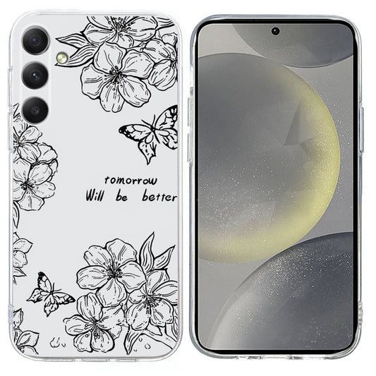 For Samsung Galaxy S25 5G Colorful Painting Pattern TPU Phone Case(Butterfly Flower) by buy2fix