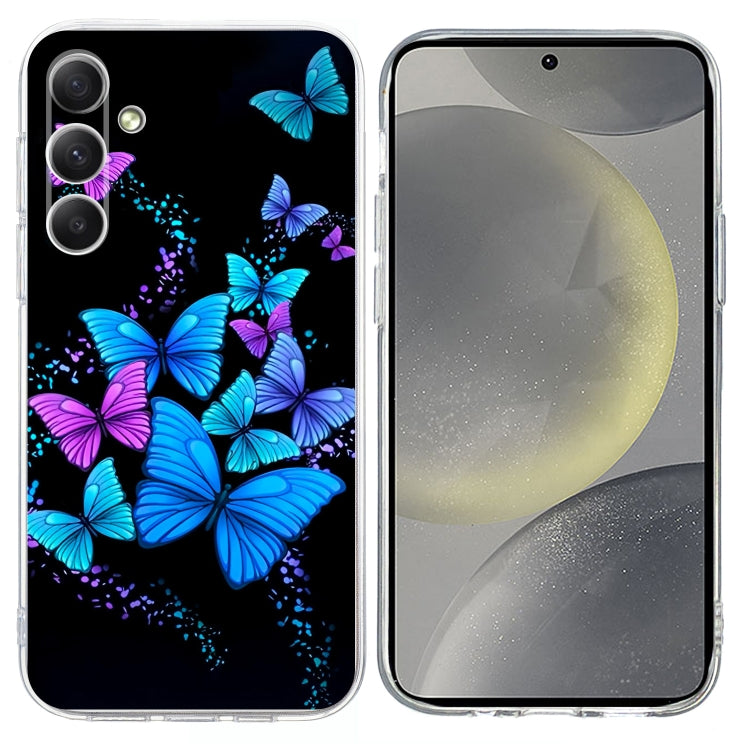 For Samsung Galaxy S25 5G Colorful Painting Pattern TPU Phone Case(Color Butterflies) by buy2fix