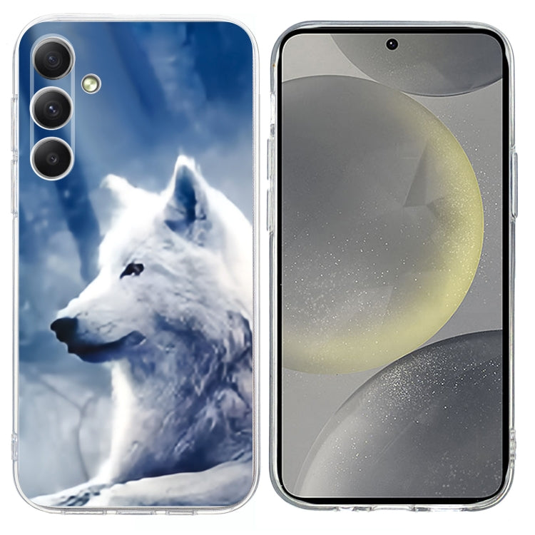 For Samsung Galaxy S25 5G Colorful Painting Pattern TPU Phone Case(White Wolf) by buy2fix