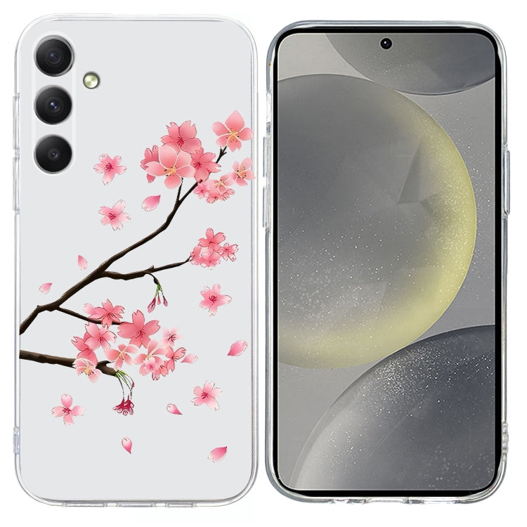 For Samsung Galaxy S25 5G Colorful Painting Pattern TPU Phone Case(Plum Blossom) by buy2fix