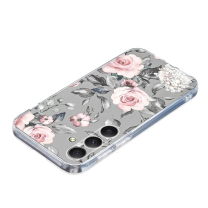 For Samsung Galaxy S25 5G Colorful Painting Pattern TPU Phone Case(Flowers On Grey) by buy2fix